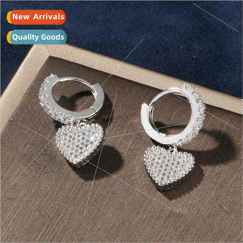 Korea Fashion Elegant Peach Heart Bridal Party Earrings wh A