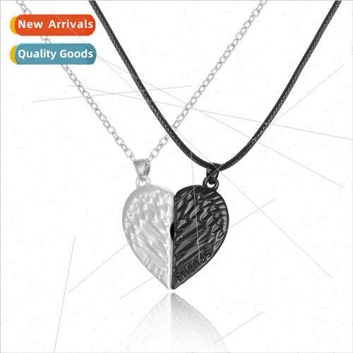 Angel Wings Love Magnetic Couple Patchwork Necklace 2 pcs Se
