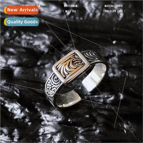 Tang grass pattern dragon scale ring female male vintage do