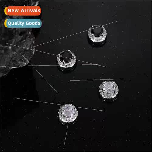 Exquise four claws black stone earrings whout ear holes magn