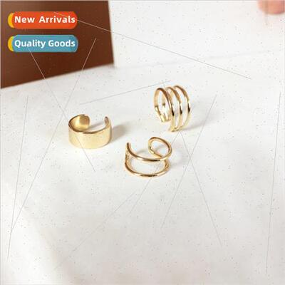 Skeletonized metal simple threepcs set whout ear holes ear b