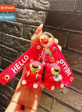 Cute bear bag keychain silicone jewelry doll cartoon car dol