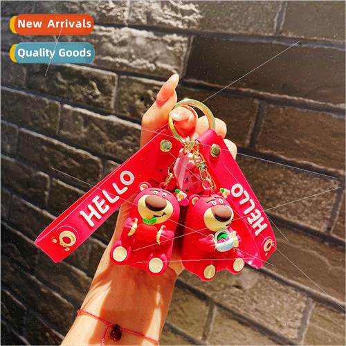 Cute bear bag keychain silicone jewelry doll cartoon car dol