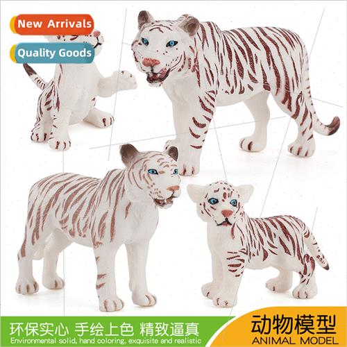 Solid zoo tiger model whe male tiger female tiger cubs a fam