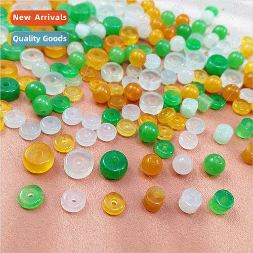 Jadee tri-color spacer round beads car wheel flat beads tri-