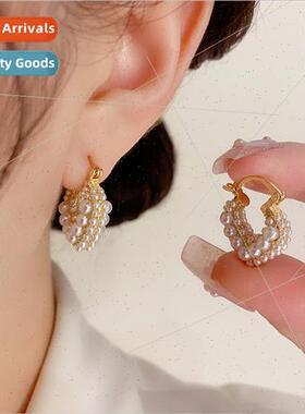 Mori sweet pearl heart earrings delicate niche fashion earri