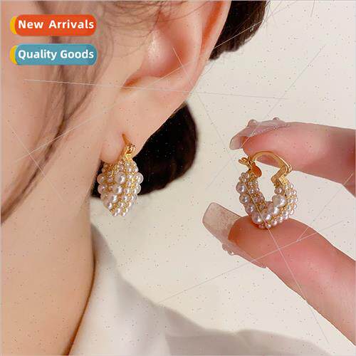 Mori sweet pearl heart earrings delicate niche fashion earri