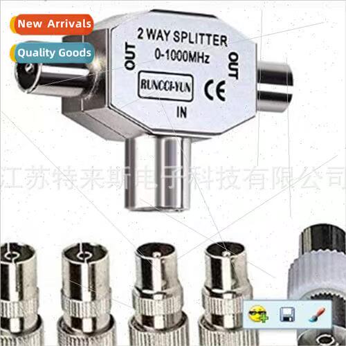 TV splter tee header TV one female to two male+two 9.5 male+