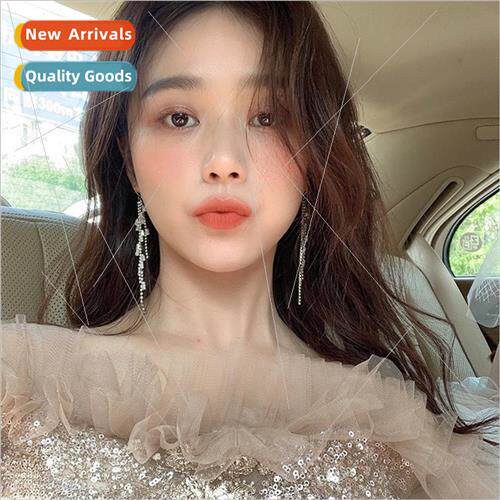 into dream blingbling long tassel super flash earrings Korea