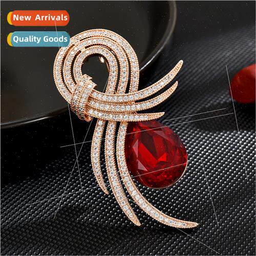 Europe Delicate Elegance Angel Wings Ruby Classic Coat Brooc
