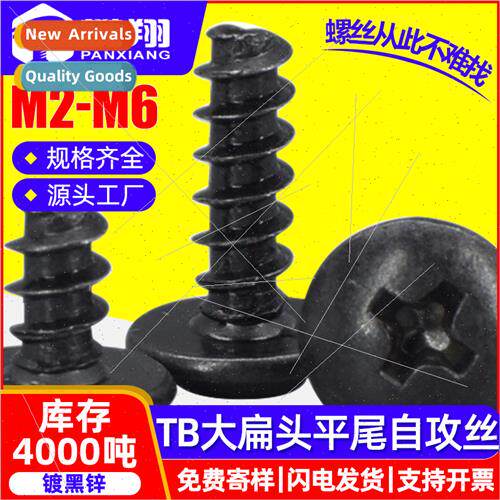 304 black large flat head self-tapping flat-tailed screws bl