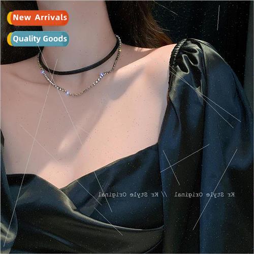 Double Layer Stacking Necklace Female Autumn Winter ins Leat