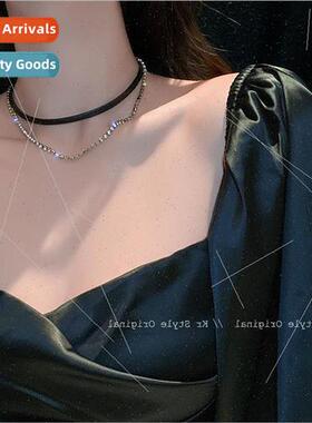 Double Layer Stacking Necklace Female Autumn Winter ins Leat