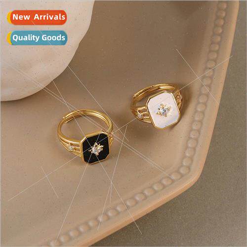 925 silver French Vintage Drip Glaze Octopus Ring Women ins