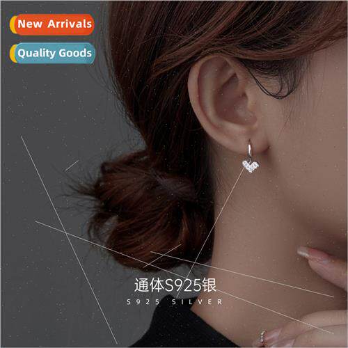 S925 silver Korealove heart earrings earrings simple niche h