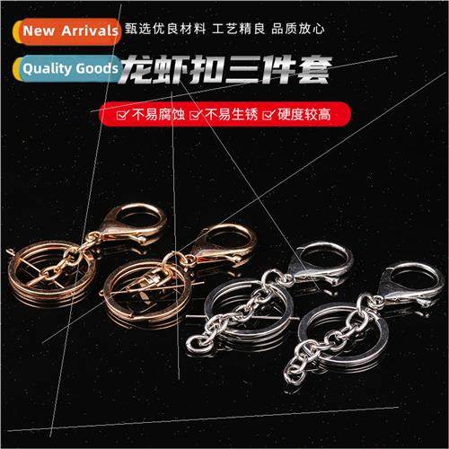 Lobster clasp set three alloy keychain ring metal pendant di