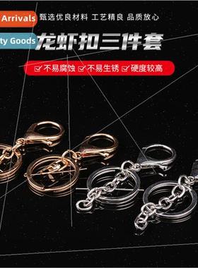Lobster clasp set three alloy keychain ring metal pendant di