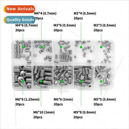 200pcs Stainles Steel Allen Head Socket Hex Set Grub Screw A