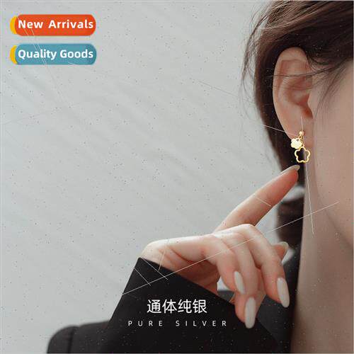 S925 silver plum flower earrings earrings female niche 2021
