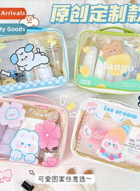 ins transparent makeup bag cute large capacy wash bag cartoo