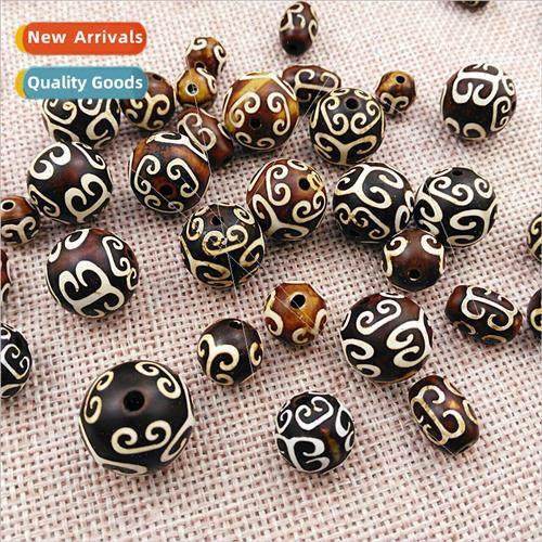 Retro round beads DIY handmade antique vintage agate dzi bea