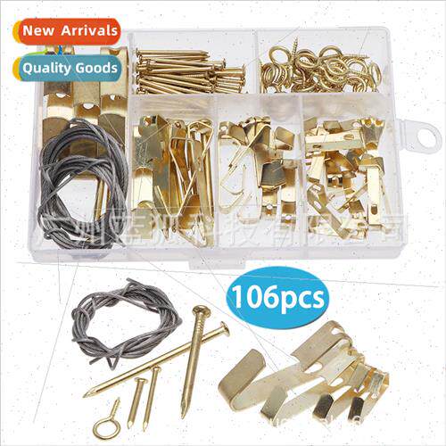 106pcs Boxed  Hooks Accessories Wooden Wall Photo Frame Hook