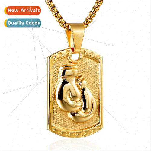 Men Stainless Steel Boxing Gloves Pendant Hip Hop Punk Rock
