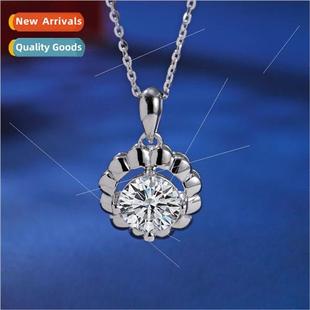 Sunflower 1.5 carat D color moissanite necklace适用women hun