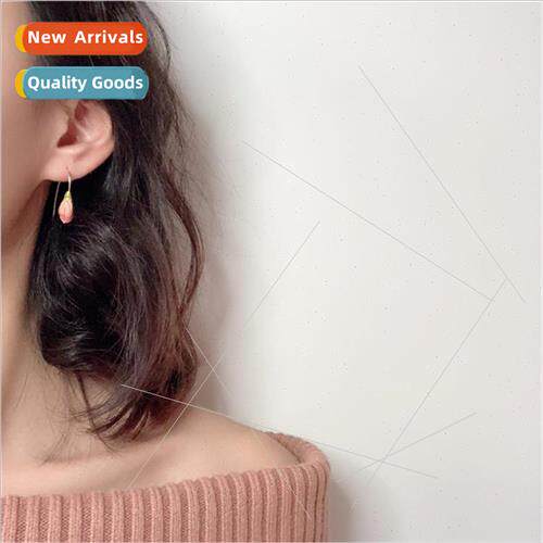 ins retro sweet tulip earrings Korea simple flower pendant e