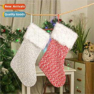 Christmas decorations red gray knted plush mouth Christmas s