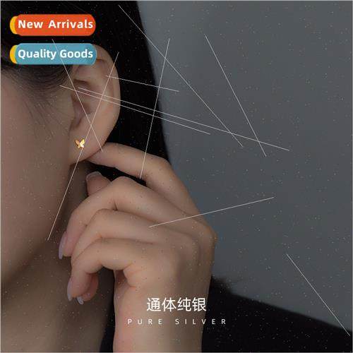 S925 silver butterfly earrings Japan Mori cute small butterf
