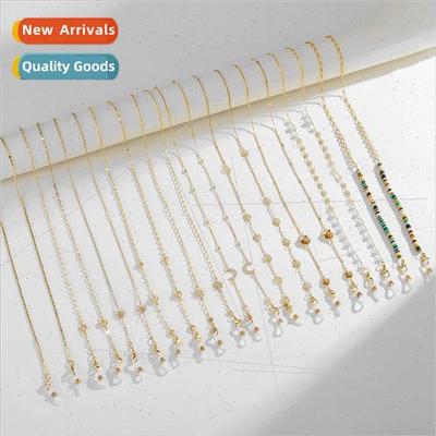 New multifunctional glasses chain women copper inlaid zircon