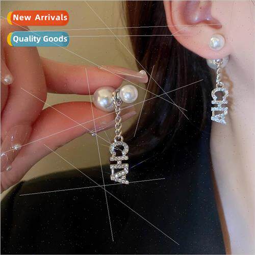 2023 sense pearl earrings new tide flash diamond earrings fe