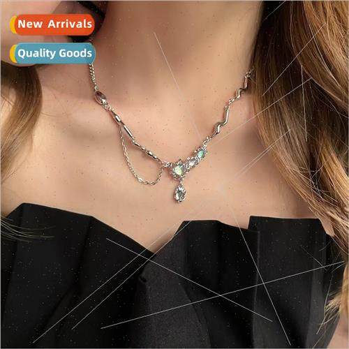 Hundreds sweet cool moonstone patchwork necklace women fashi