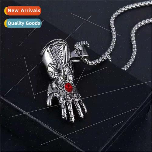 Alloy hguard pendant necklace hback inlaid ruby accessories