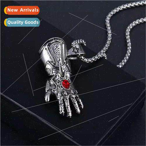 Alloy hguard pendant necklace hback inlaid ruby accessories