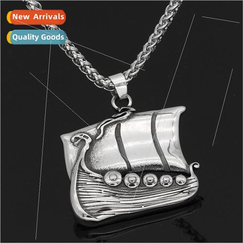 Myth Viking Viking ship tanium steel pendant necklace tide m