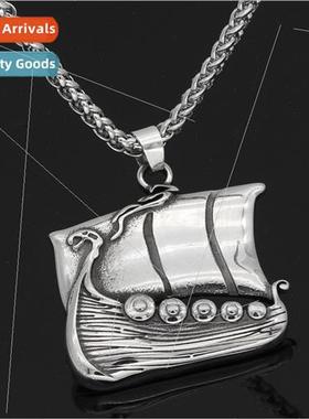 Myth Viking Viking ship tanium steel pendant necklace tide m