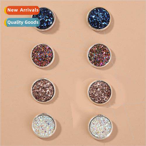 Europe ins summer simple versatile earrings niche round colo