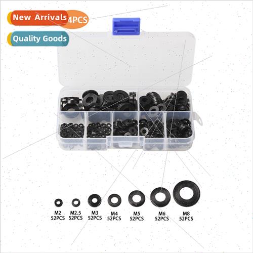 364PCS Black Nylon Washers M2 M2.5 M3 M4 M5 6 8 Insulated Pl