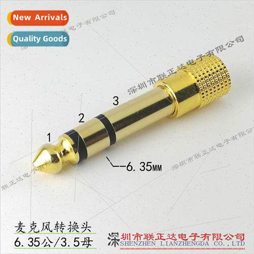 Gold-plated microphone adapter 6.35 plug to 3.5 female 6.35