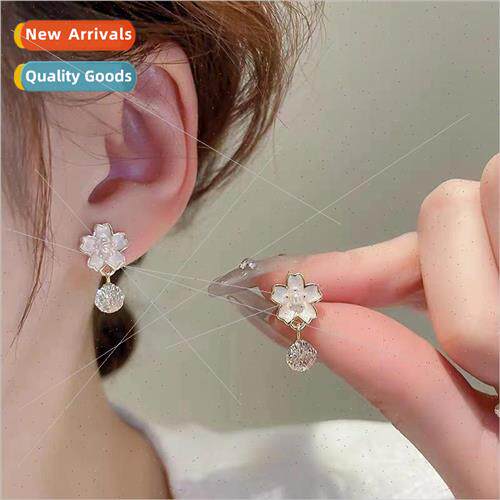 Super Sweet Pink Flower Pearl Earrings che Korea Cute Earrin
