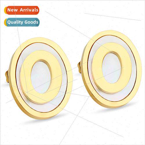 KoreaMs. shell gold 304 round multi-layer tanium steel stude