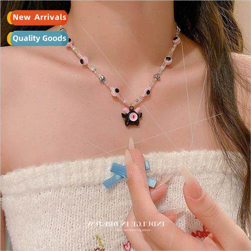 Colorful ttle Monster Crystal Necklace che Lockbone Chain Se