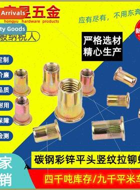 Color zinc flat head rivet nut M3M4M5M6M8M10M12 flat head ve