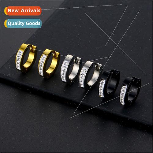 Europe tanium steel earrings sy250 diamond earrings 3*9 stai