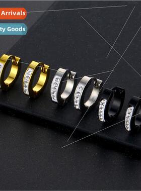 Europe tanium steel earrings sy250 diamond earrings 3*9 stai