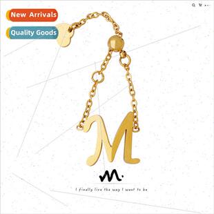 Europe ins simple M chain peach heart fingertip ring tanium