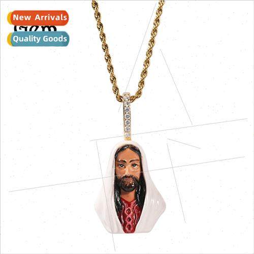 Europe new copper inlaid zirconia enamel men head hip hop pe