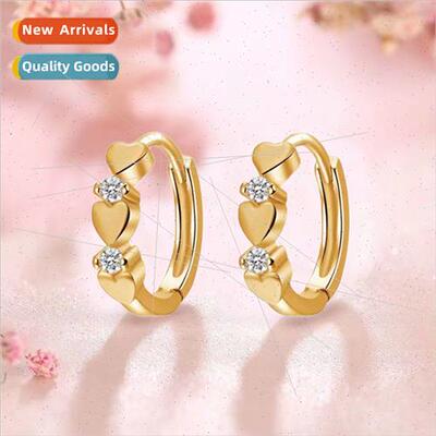 New tide love zirconia ear buckle female fashion wild simple